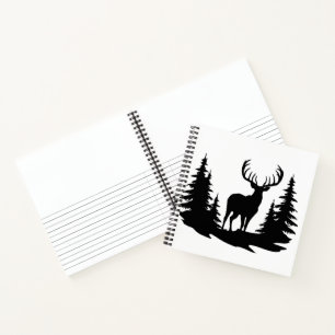 Großer Bock zwischen Kiefern Vektor  Notizbuch