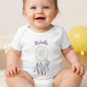 Großer Boho-Traumfänger träumen Baby Strampler