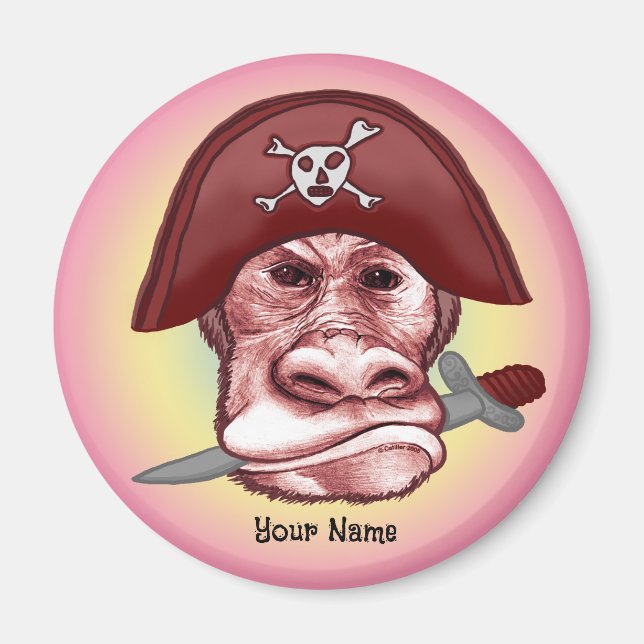 Großer Böser Affe Pirat  Magnet (Vorne)