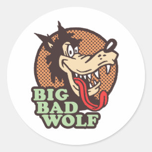 Großer Böser Wolf Runder Aufkleber