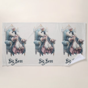 Großer Boss Winter Pinguin Design Strandtuch