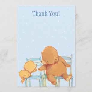 Großer Braunbär und gelber Bär danken Ihnen Dankeskarte