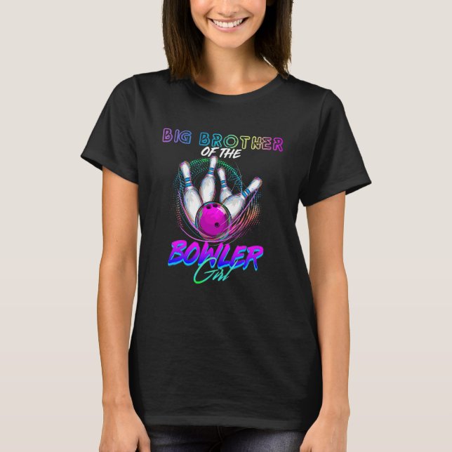 Großer Bruder des Bowler Girl Matching Family Bow T-Shirt (Vorderseite)