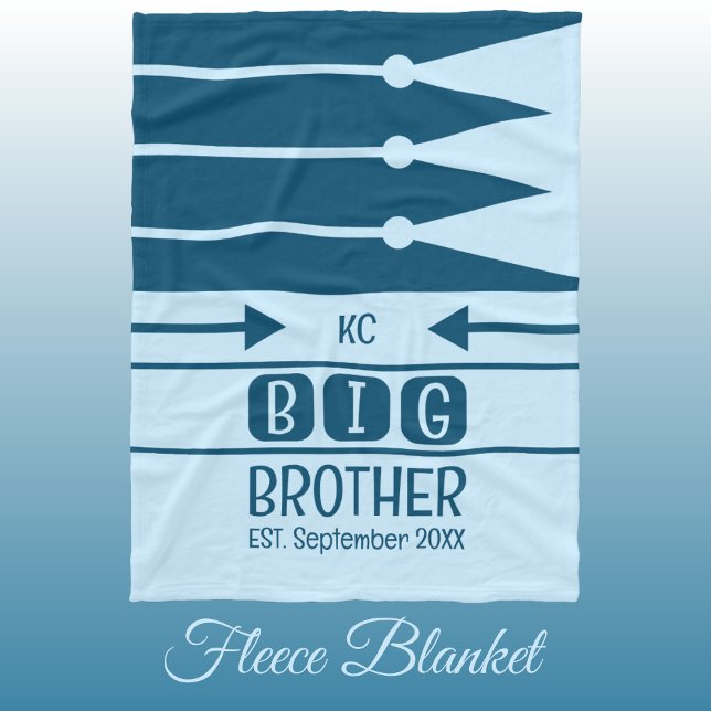 Grosser Bruder etablierte Datums-Initialen blau Fleecedecke (Von Creator hochgeladen)