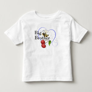 Großer Bruder-Hummel-Bienen-Kirschblau-Herz Kleinkind T-shirt