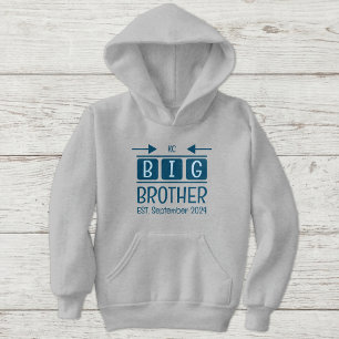 Großer Bruder Initialen gegr. Monat Jahr blau Hoodie