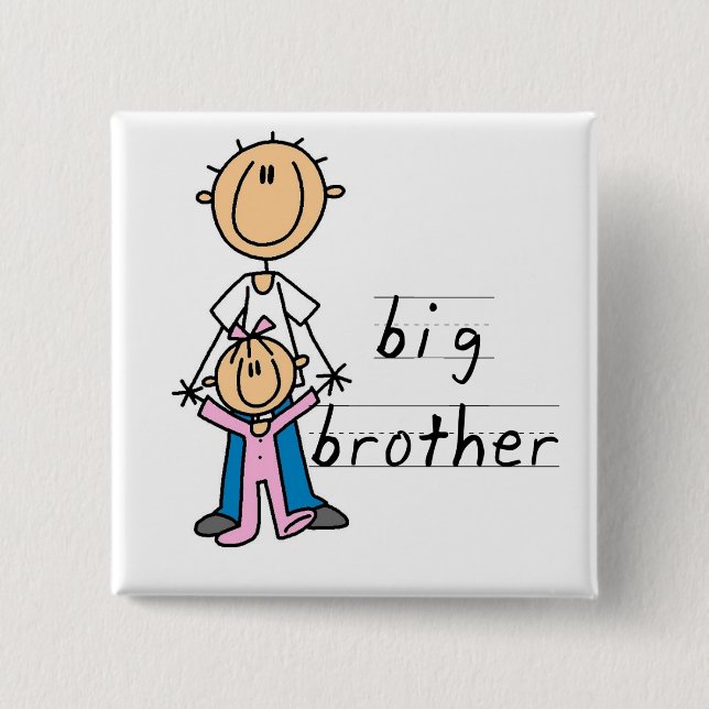 Großer Bruder mit Baby-Schwester-T-Shirts und Button (Vorderseite)