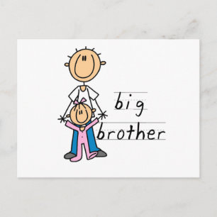 Großer Bruder mit Baby-Schwester-T-Shirts und Postkarte