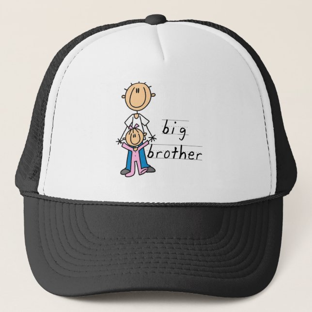 Großer Bruder mit Baby-Schwester-T-Shirts und Truckerkappe (Vorderseite)