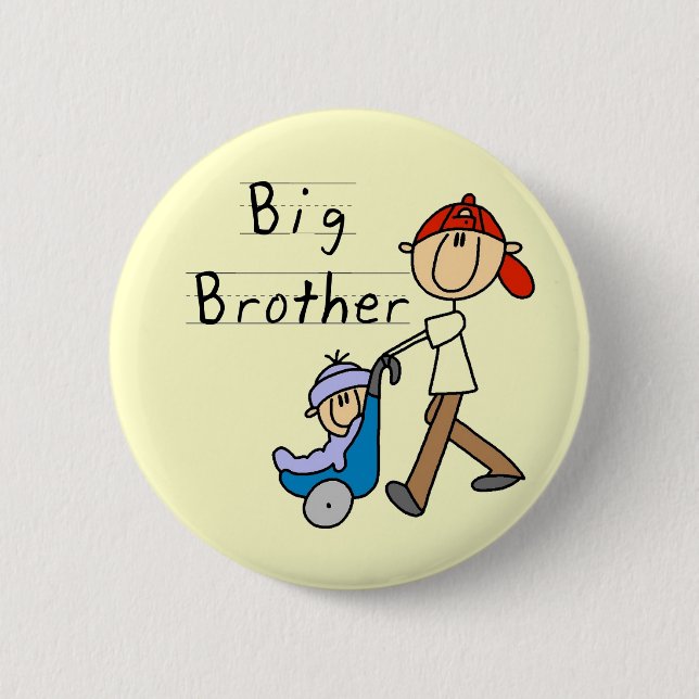 Großer Bruder mit kleiner Bruder-T-Shirts und Button (Vorderseite)