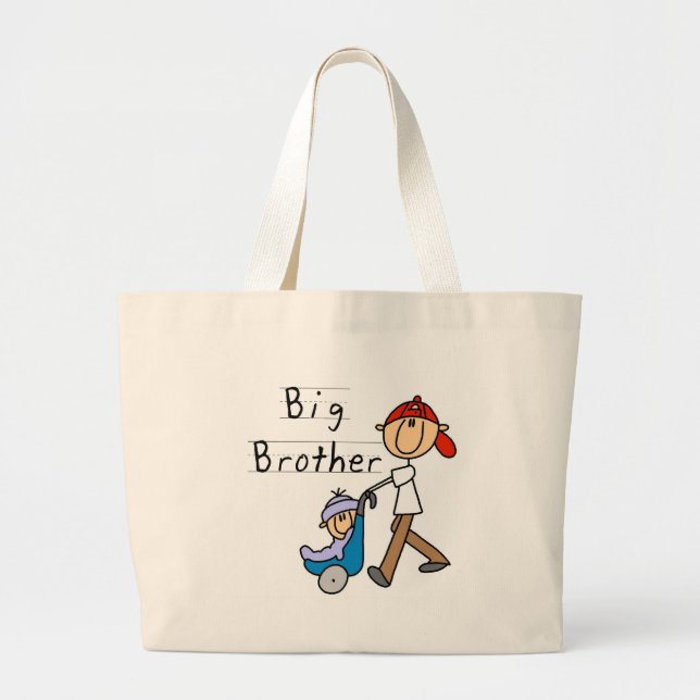 Großer Bruder mit kleiner Bruder-T-Shirts und Jumbo Stoffbeutel (Vorne)