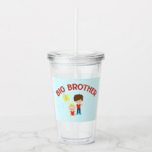 Großer Bruder mit kleiner Schwester personalisiert Acryltrinkbecher