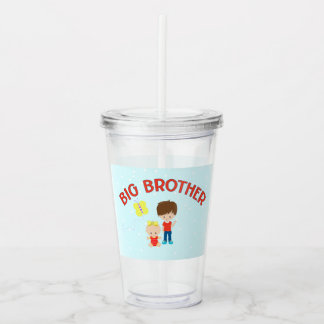 Großer Bruder mit kleiner Schwester personalisiert Acryltrinkbecher