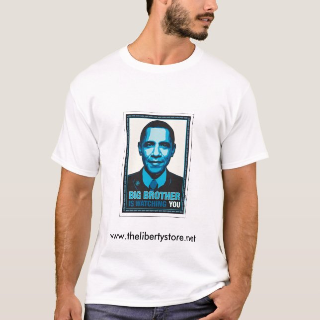 Großer Bruder passt Sie - Obama auf T-Shirt (Vorderseite)
