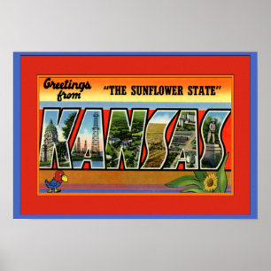 Großer Buchstabe-Gruß Kansas Poster