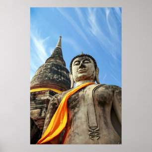 Großer Buddha in Ayutthaya, Thailand Poster