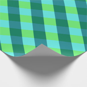 Großer Büffel-Karo, Aqua, aquamarin und Limones Geschenkpapier