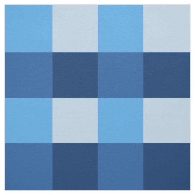 Großer Büffel-Karo, Schatten des Denimblaus Stoff (Muster)