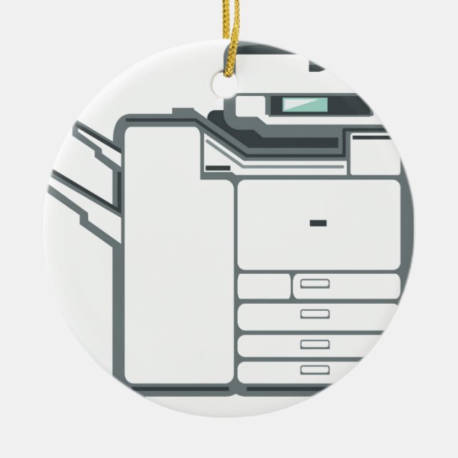 Großer Bürodrucker Keramik Ornament (Vorne)