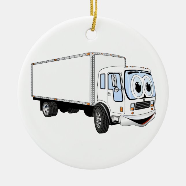 Grosser Cartoon für LKW mit weißer Lieferung Keramikornament (Vorne)
