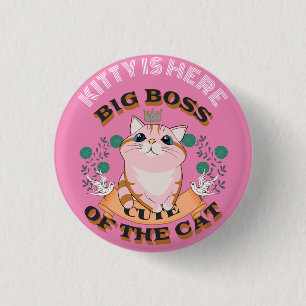 GROSSER CHEF SÜßER KATZE INDIVIDUELL PERSONALISIER BUTTON