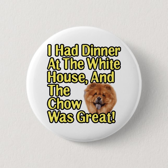 Großer Chow-Chow am Weißen Haus Button (Vorderseite)