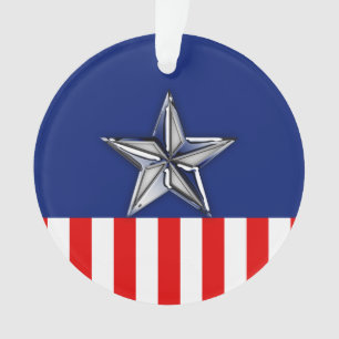 Grosser Chrome wie Silver Star auf festlichen Farb Ornament