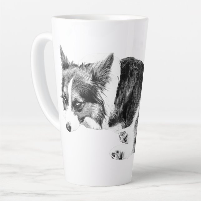 Großer Corgi, sanfter Start Milchtasse (Linke Ecke)
