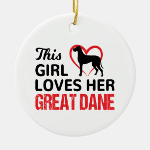 Großer Dan, dieses Mädchen  ihren großen Dane Keramik Ornament