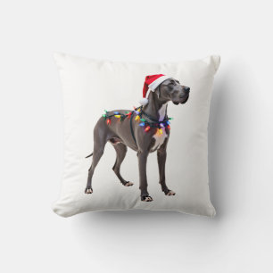 Großer Däne Feiertags-Weihnachtslicht (3) Kissen