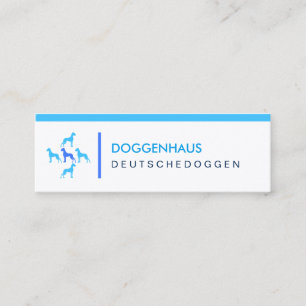 Großer Däne hellblau Mini Visitenkarte