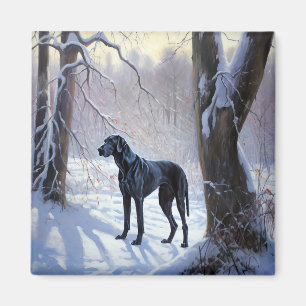 Großer Däne Lass es schneien Weihnachten Magnet