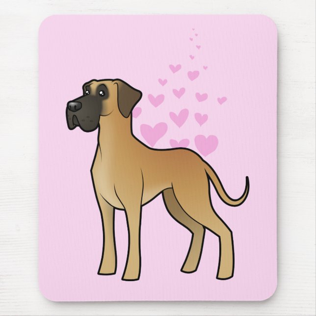 Großer Däne-Liebe Mousepad (Vorne)