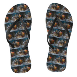 Großer Däne Schnee-Schlitten-Weihnachtsdekoration  Flip Flops