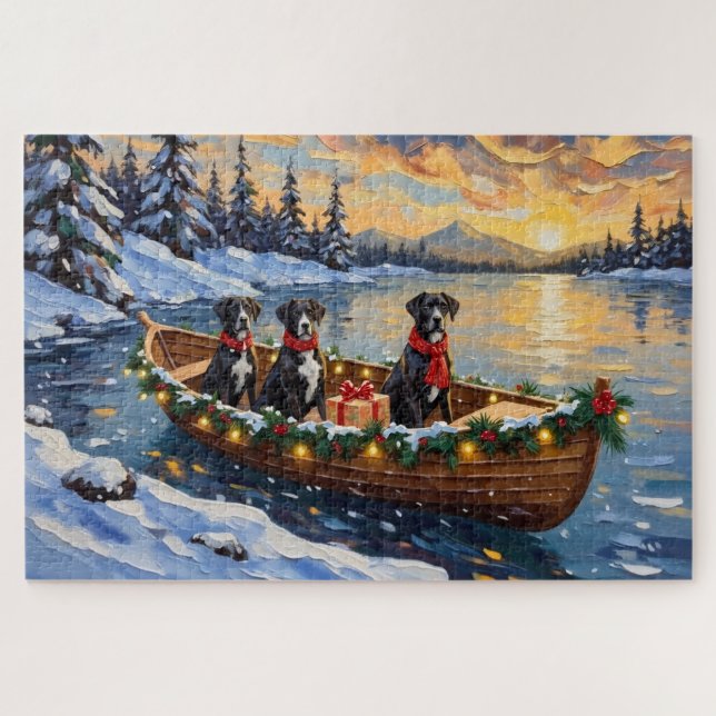 Großer Däne Weihnachtsboot Urlaub (Horizontal)
