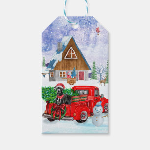 Großer Dänen-Hund in der Weihnachtslieferung LKW-S Geschenkanhänger