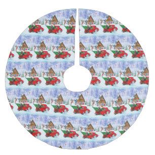 Großer Dänen-Hund in der Weihnachtslieferung LKW-S Polyester Weihnachtsbaumdecke