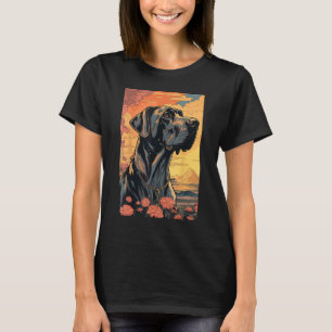 Großer Dänischer Hund Ästhetik Japanische Ukiyo e T-Shirt