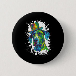 Großer Dänischer Hund Kopf Irischer Lustiger St. P Button