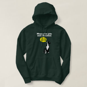 Großer Dänischer Welpe Protest für Geld, Jobs & Bi Hoodie