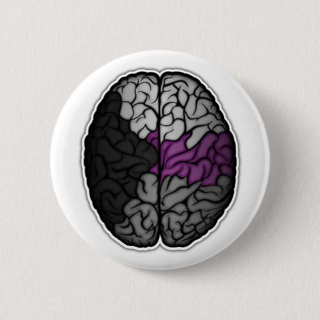 Großer Demisexual-Stolperflagge: farbiger Brain Ve Button (Vorderseite)