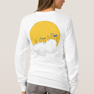 Großer Elf, der auf einer Wolke, langer Hülsen-T T-Shirt
