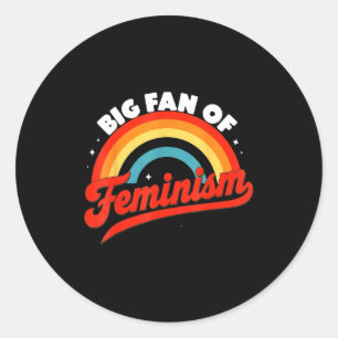 Großer Fan der feministischen Rechte - Retro-Regen Runder Aufkleber