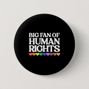 Großer Fan der Menschenrechte - Retro-Regenbogenhe Button