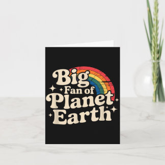 Großer Fan vom Planeten Erde Retro 70er Regenbogen Karte