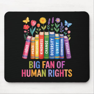 Großer Fan von Menschenrechten vintage floral Rege Mousepad
