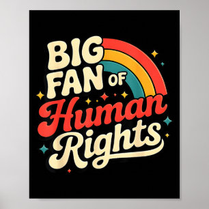 Großer Fan von Menschenrechten Vintage Regenbogen  Poster