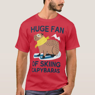 Grosser Fan von Skiing Capybaras lustige Capybara T-Shirt