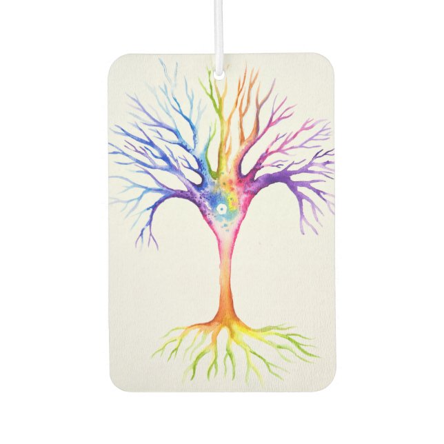 Großer farbenfroher neuronaler Baum Autolufterfrischer (Vorderseite)