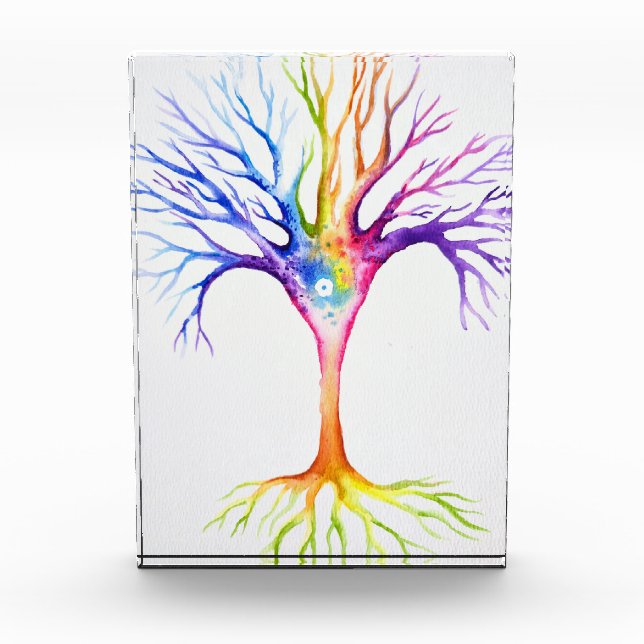 Großer farbenfroher neuronaler Baum Fotoblock (Vorderseite)